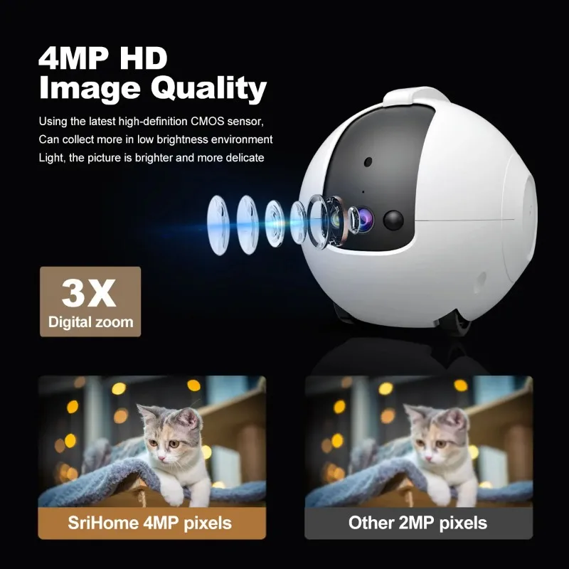 Pet Surveillance Camera 4MP 36 - đánh giá và giá Home Security Robot