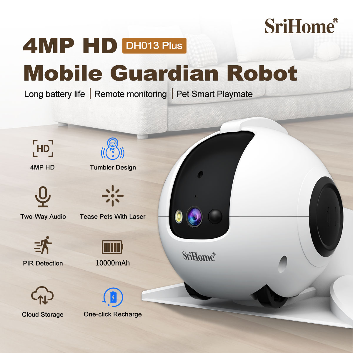 4MP Srihome APP Mobile Guard R - đánh giá và giá Home Security Robots